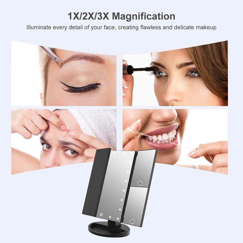 Thumbnail 2 de WEILY Makeup Mirror 21-LED Tri-Fold Vanity Mirror 💄