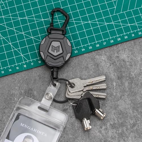 Detalle de MNGARISTA Retractable Keychain with Heavy Duty Carabiner – 4 Pack