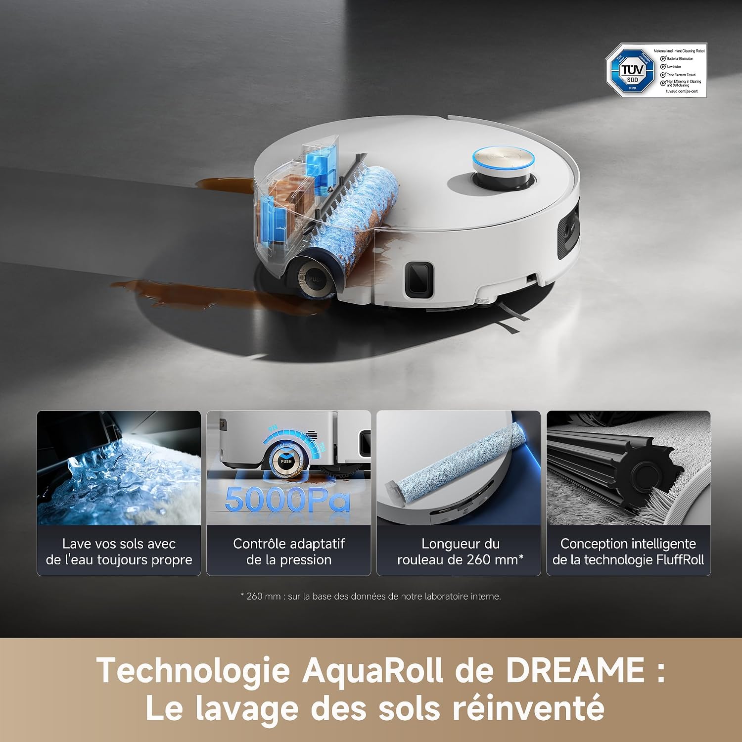 Detalle de dreame Aqua10 Ultra Robot aspirateur 30 000 Pa đź§ą