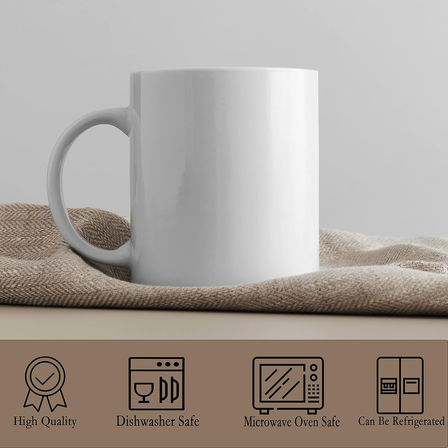 Detalle de TANGLONG 11 oz Sublimation Mugs Blank – White Ceramic, Set of 12 for DIY Coffee, Tea, and More