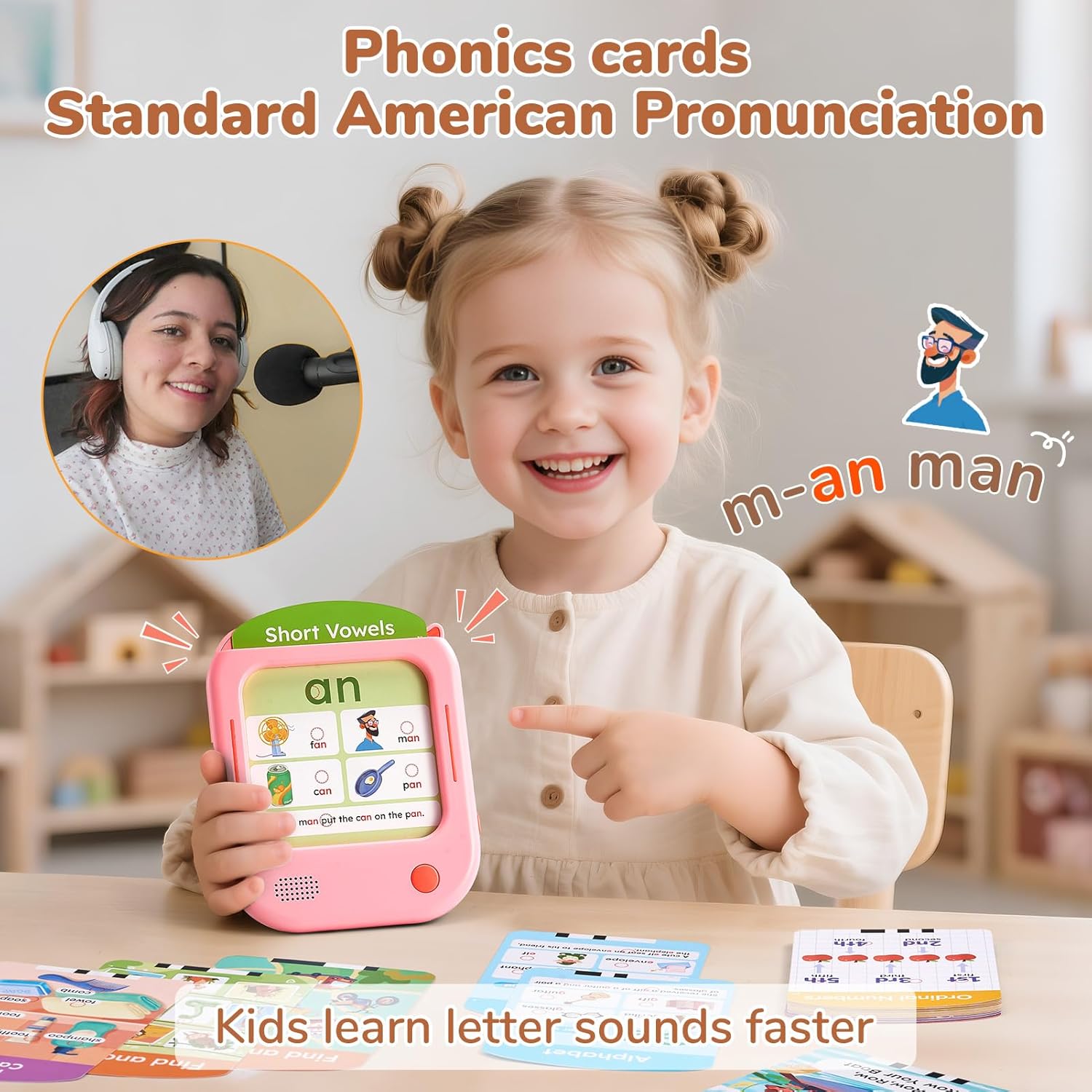 Thumbnail 3 de JoyCat Kids Learning Tablet: 156 Tap-to-Read Flash Cards for Ages 2–6