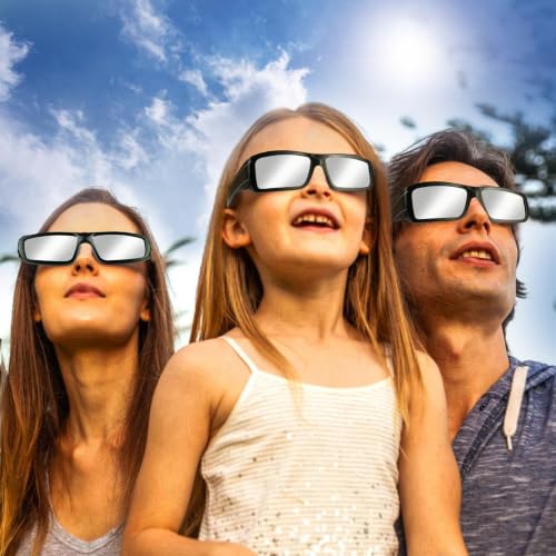 Detalle de Keyaluo gafas eclipse solar homologadas con 3 lentes de plástico duradero