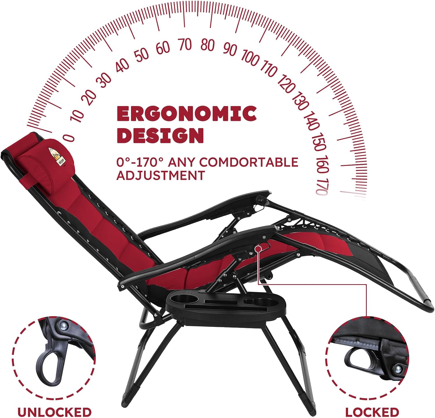 Thumbnail 3 de Colegence CGUS24B31AB30-2p Zero Gravity Chairs, 29-Inch Wide, Set of 2