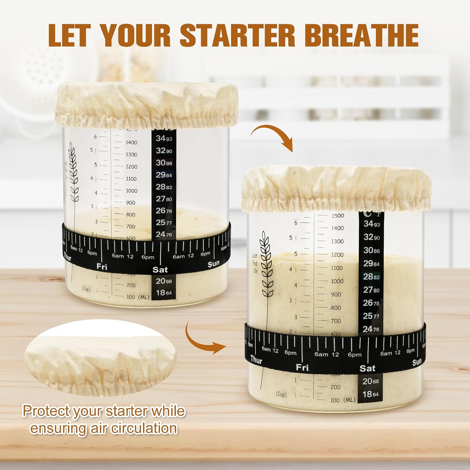 Thumbnail 6 de Rakovar Sourdough Starter Jar Kit, 50oz