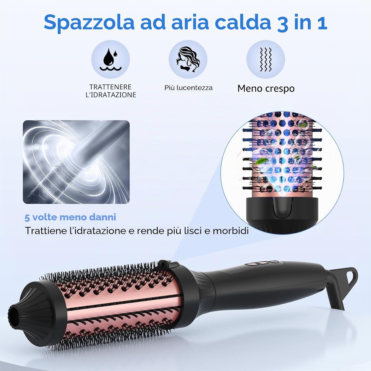 Thumbnail 4 de UKLISS Thermal Brush 38mm: spazzola termica 3 in 1 con controllo LCD e doppia tensione