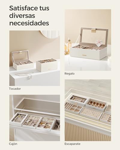 Thumbnail 6 de SONGMICS Caja Joyero Apilable de 6 Capas con Tapa de Cristal Transparente