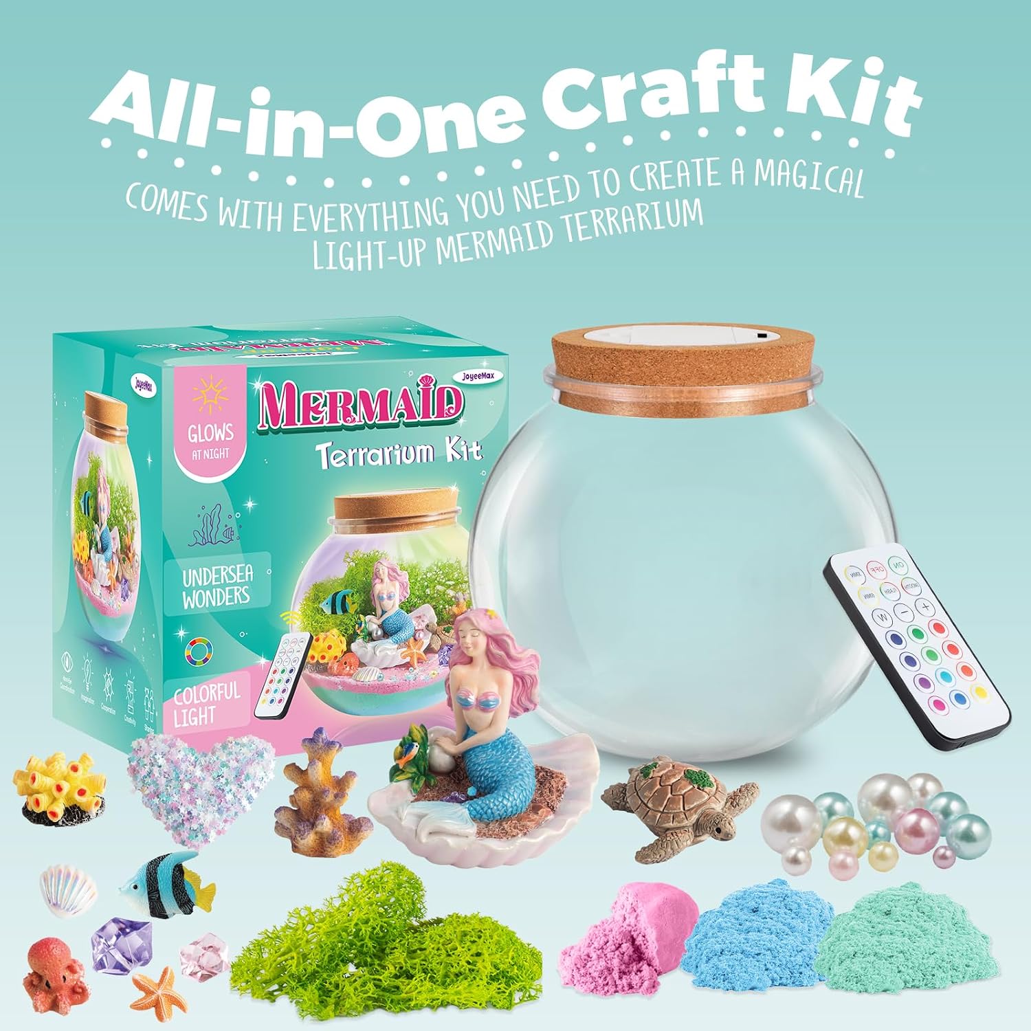 Detalle 2 de JOYEEMAX Mermaid Light-Up Terrarium Kit for Kids