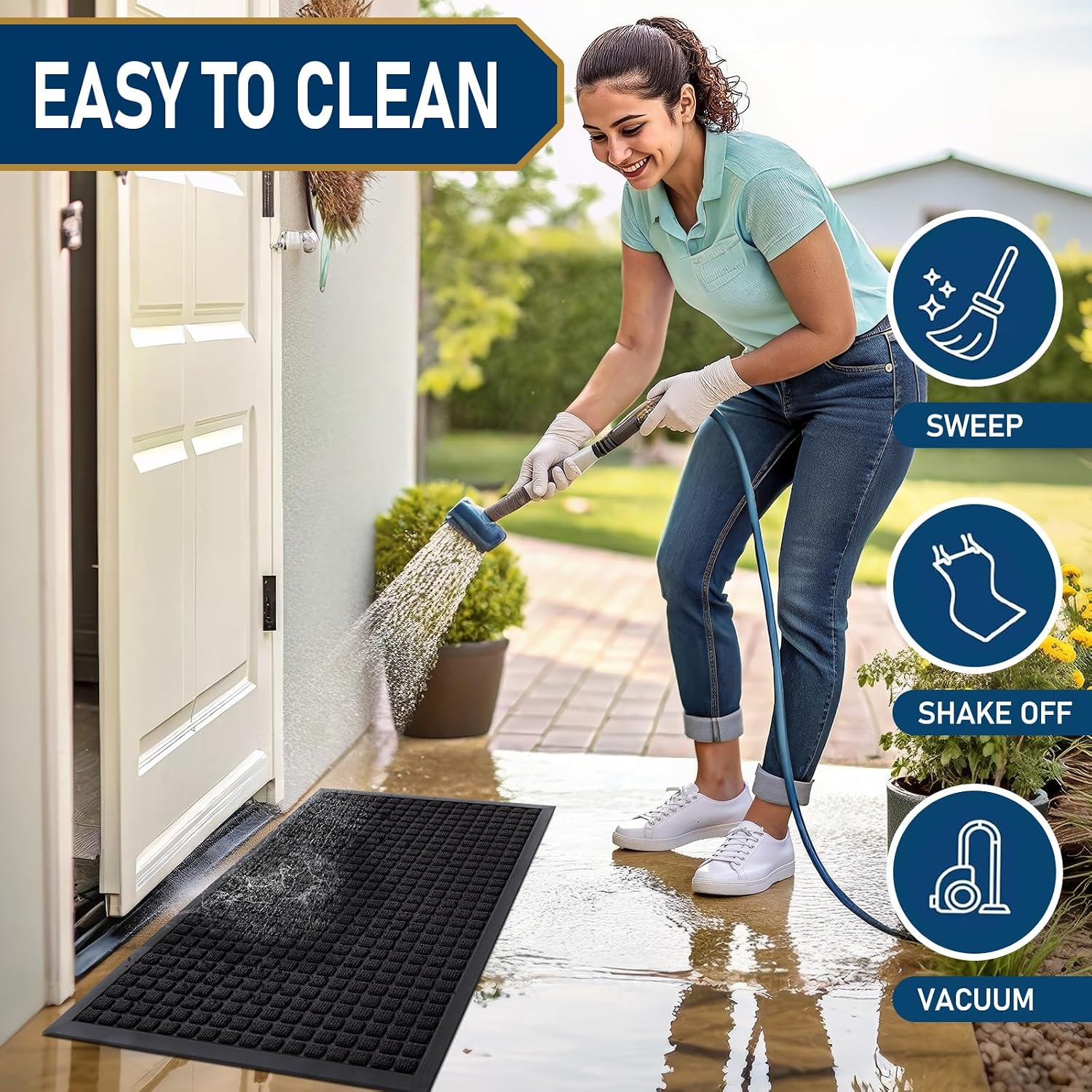 Thumbnail 4 de Smiry Front Door Mat 35x23 Inch doormat