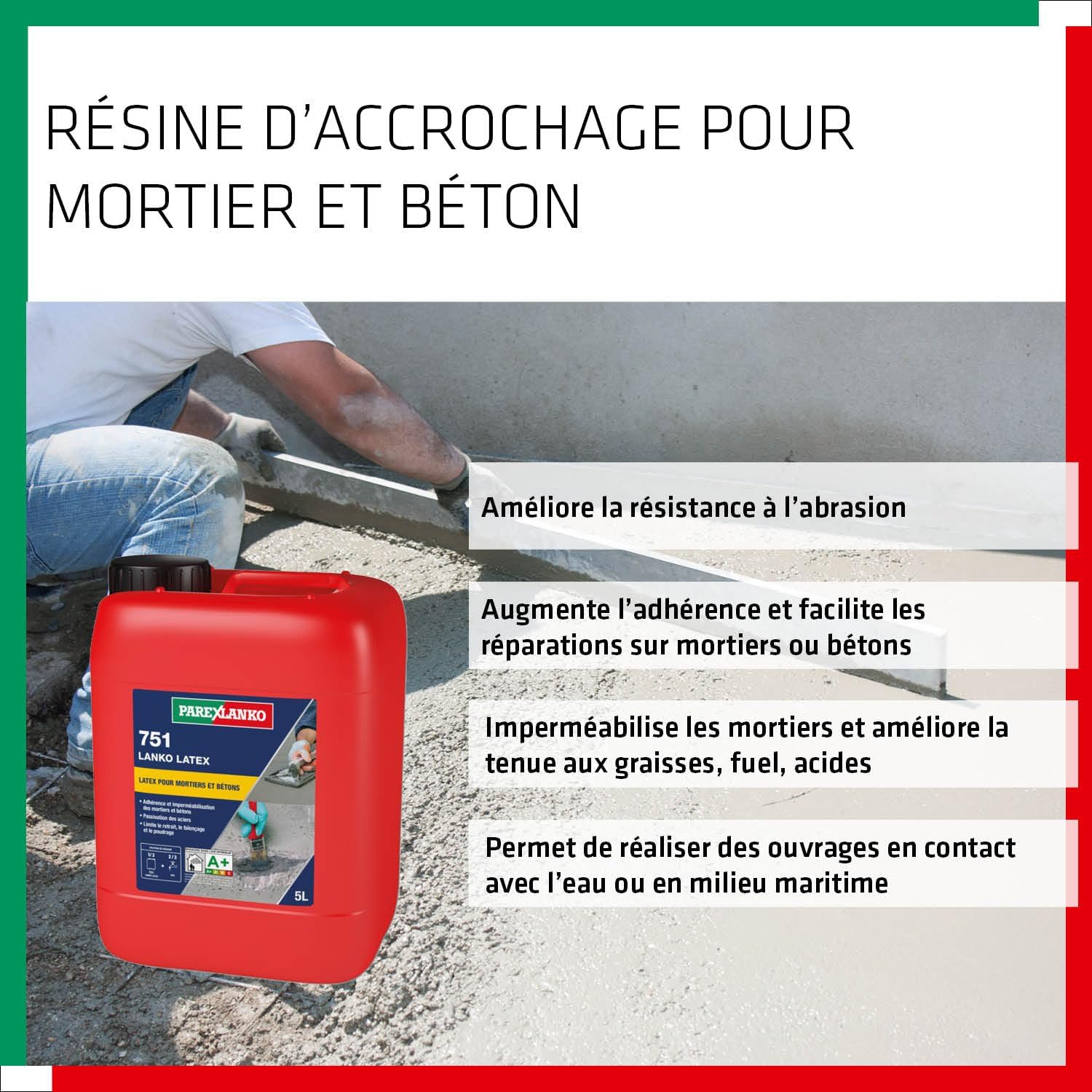 Thumbnail 2 de Parexlanko 751 Lanko Latex - Résine d’accrochage (5L) pour mortiers et bétons