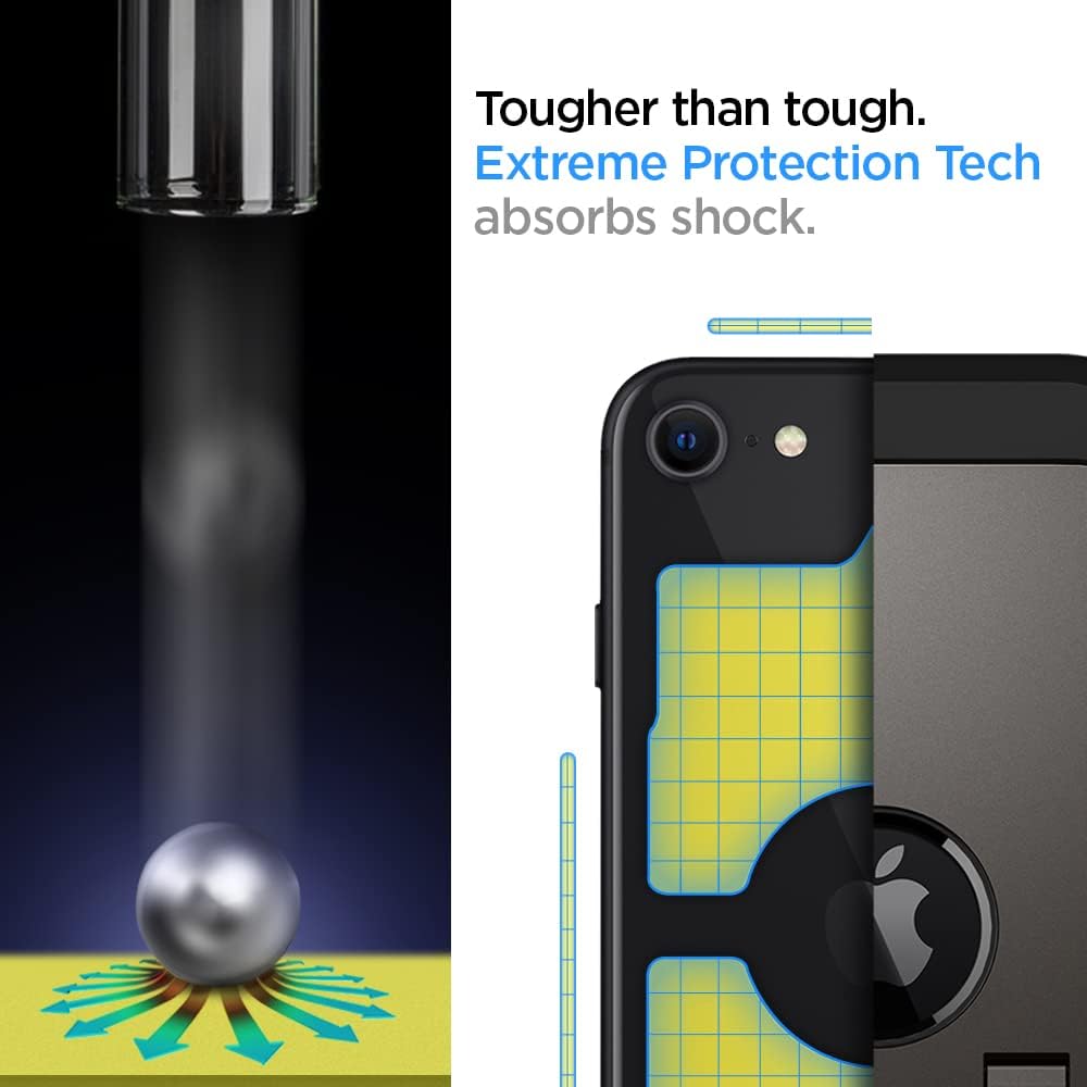 Detalle de Spigen Tough Armor coque pour iPhone SE 2022 5G / SE 2020 (Gunmetal)