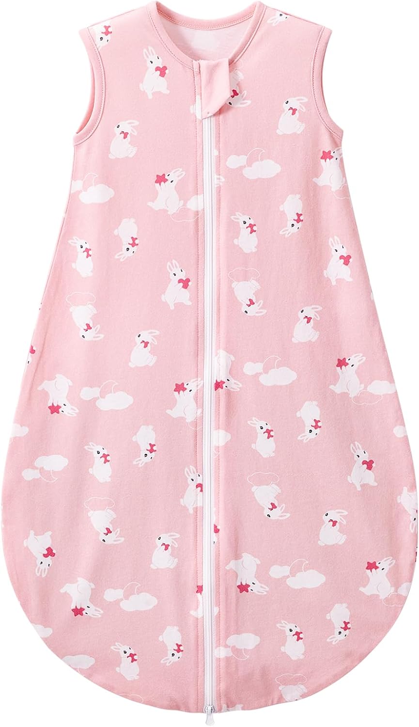 Imagen de LULUMONKEY 0.5 Tog Baby Summer Sleeping Bag (18-36 Months) – Soft Cotton, Rabbit Design en OfertitasTOP
