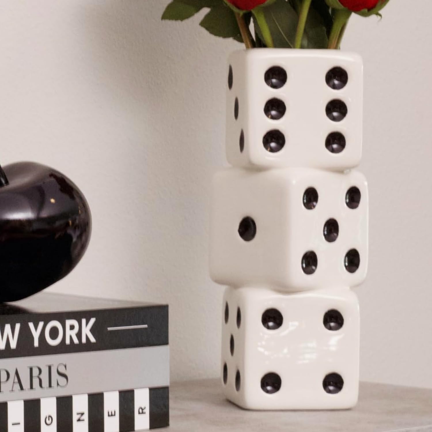 Thumbnail 6 de Vase triple dĂ© Reimagine Discovery Corps Blanc Pois Noirs đ