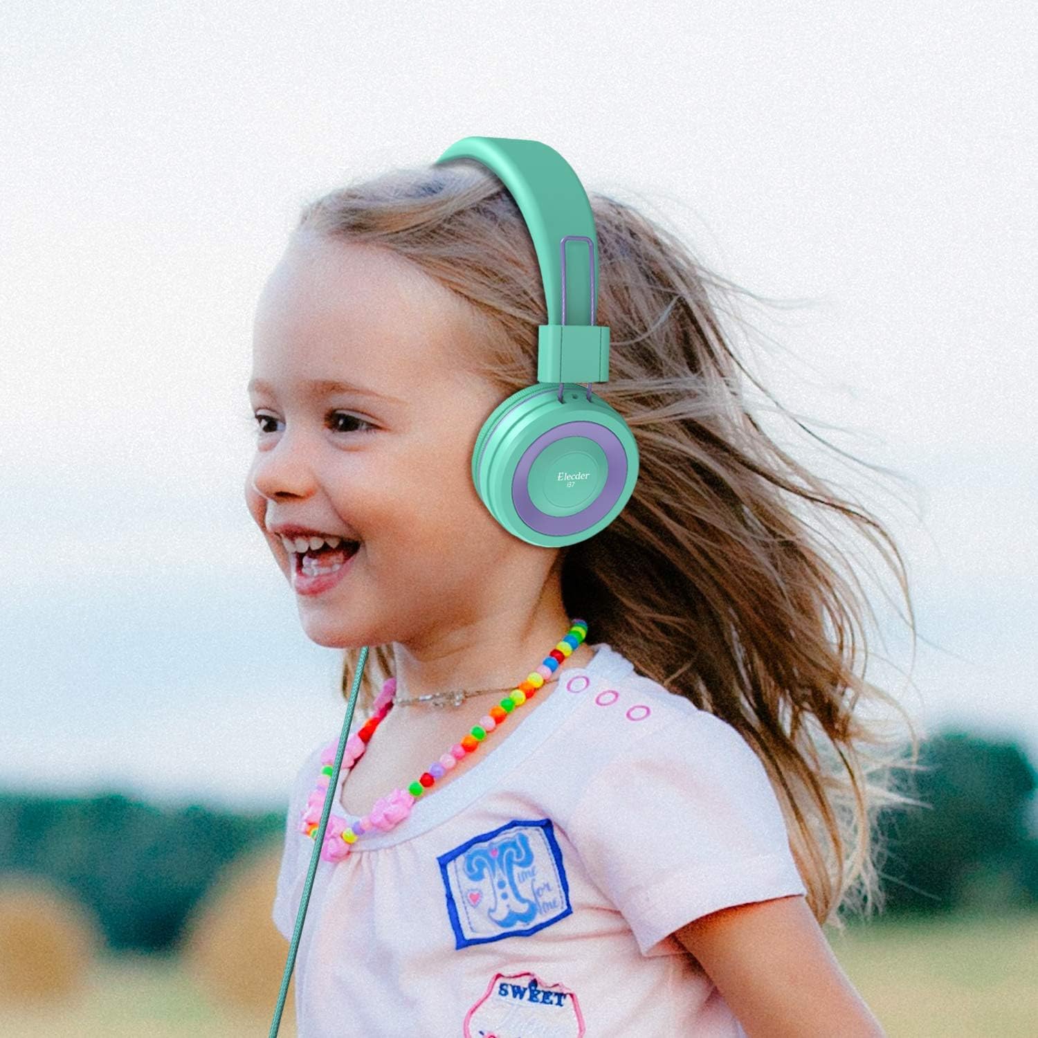 Thumbnail 1 de ELECDER i37 Kids Headphones for School — Foldable, Adjustable, Lightweight On-Ear (Green)