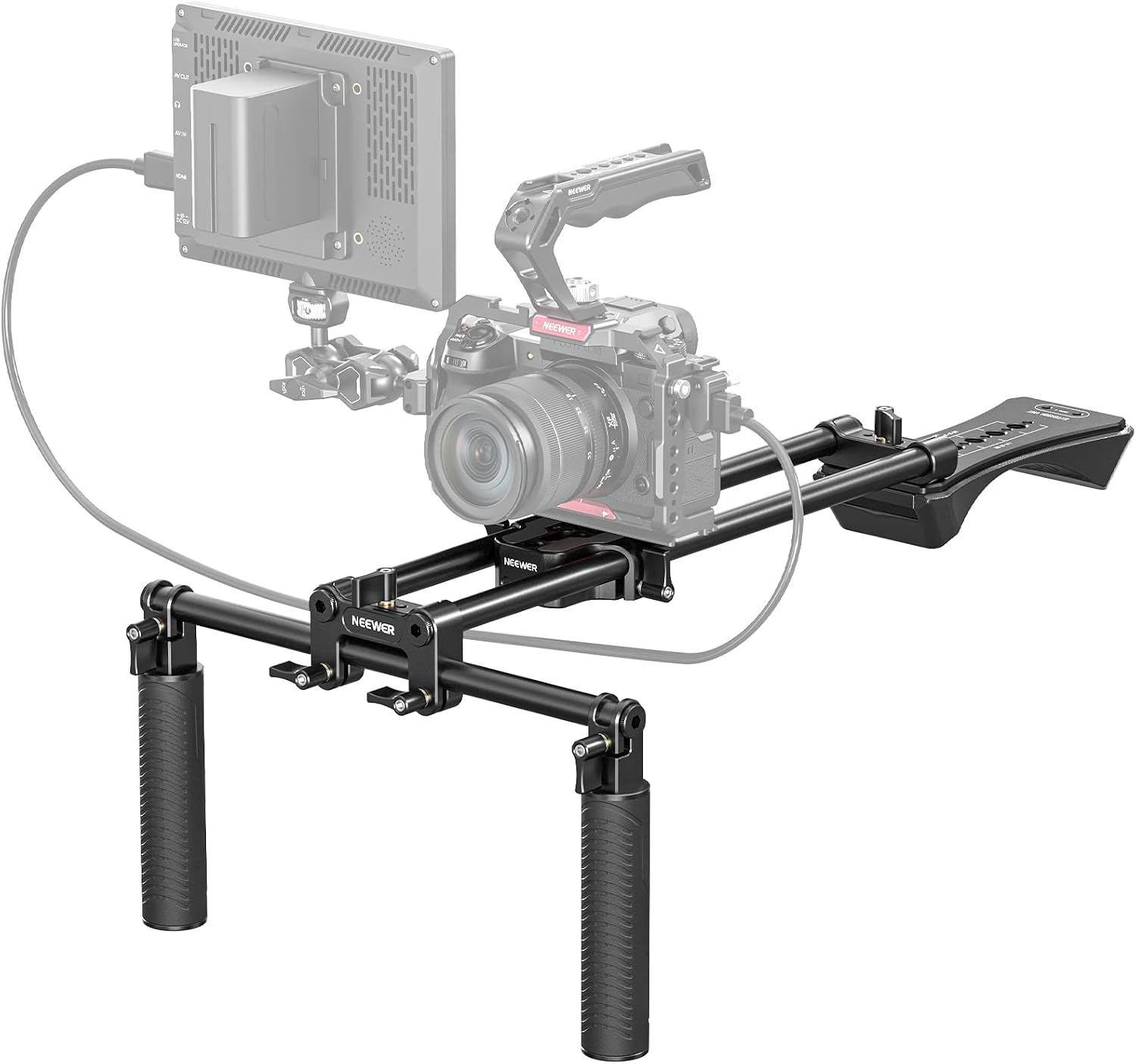 Detalle de NEEWER SR004 : kit d’épaule universel avec varilles 15 mm (40 cm) pour stabiliser une caméra