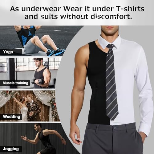 Detalle de Casey Kevin Faja Chaleco Hombre — Camiseta de Compresión Slim (S–XXL) para Ejercicio