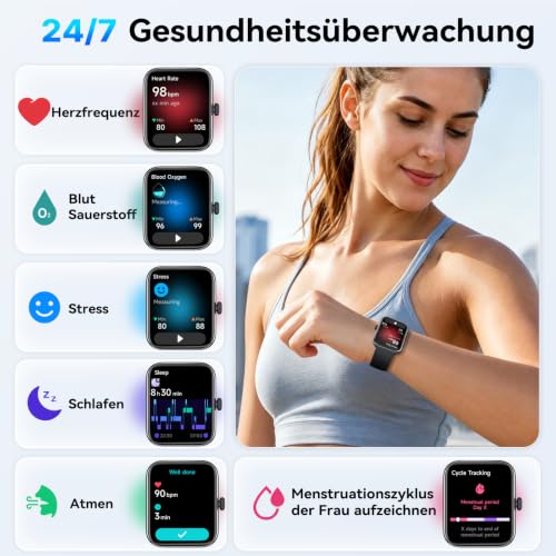 Thumbnail 5 de uaue Smartwatch mit integriertem GPS, 3ATM wasserdicht zum Schwimmen