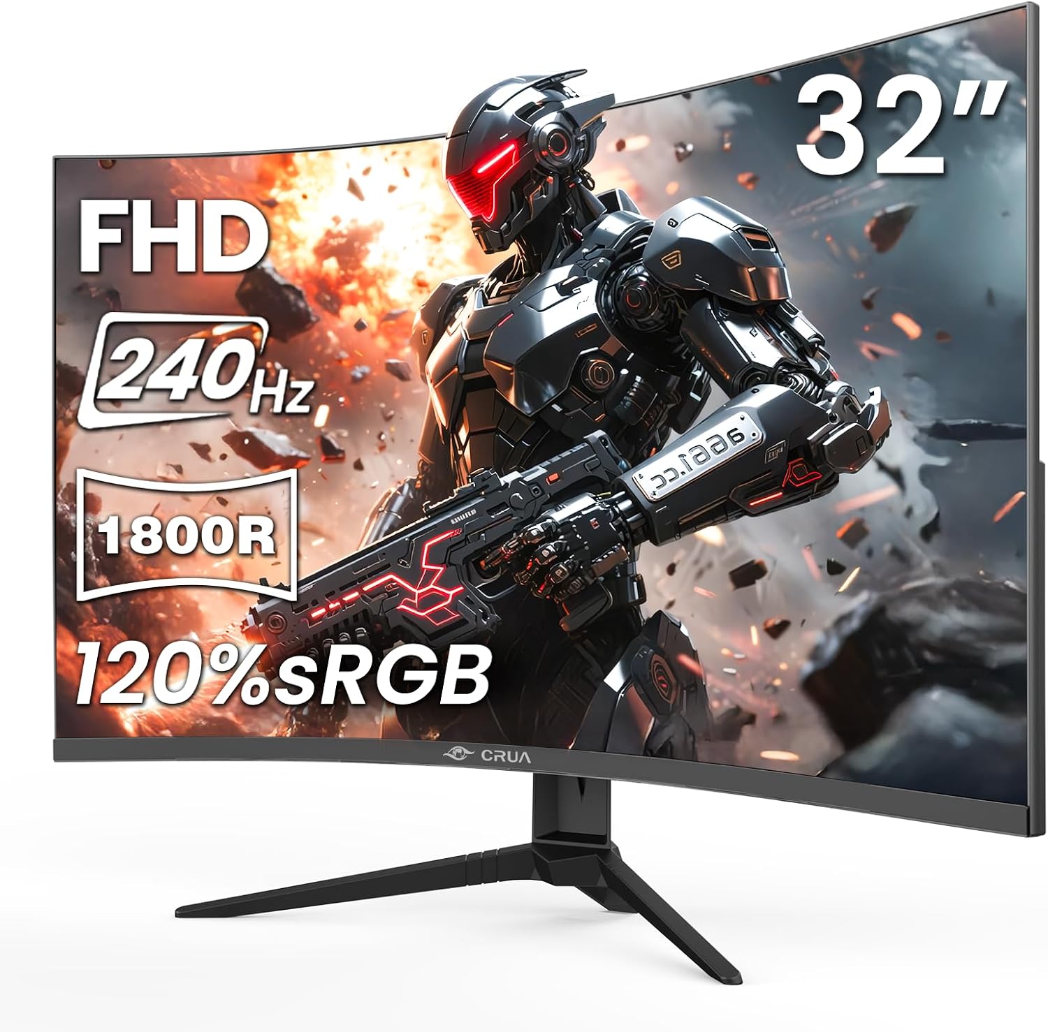 Detalle de CRUA 32" Curved Gaming Monitor 240Hz