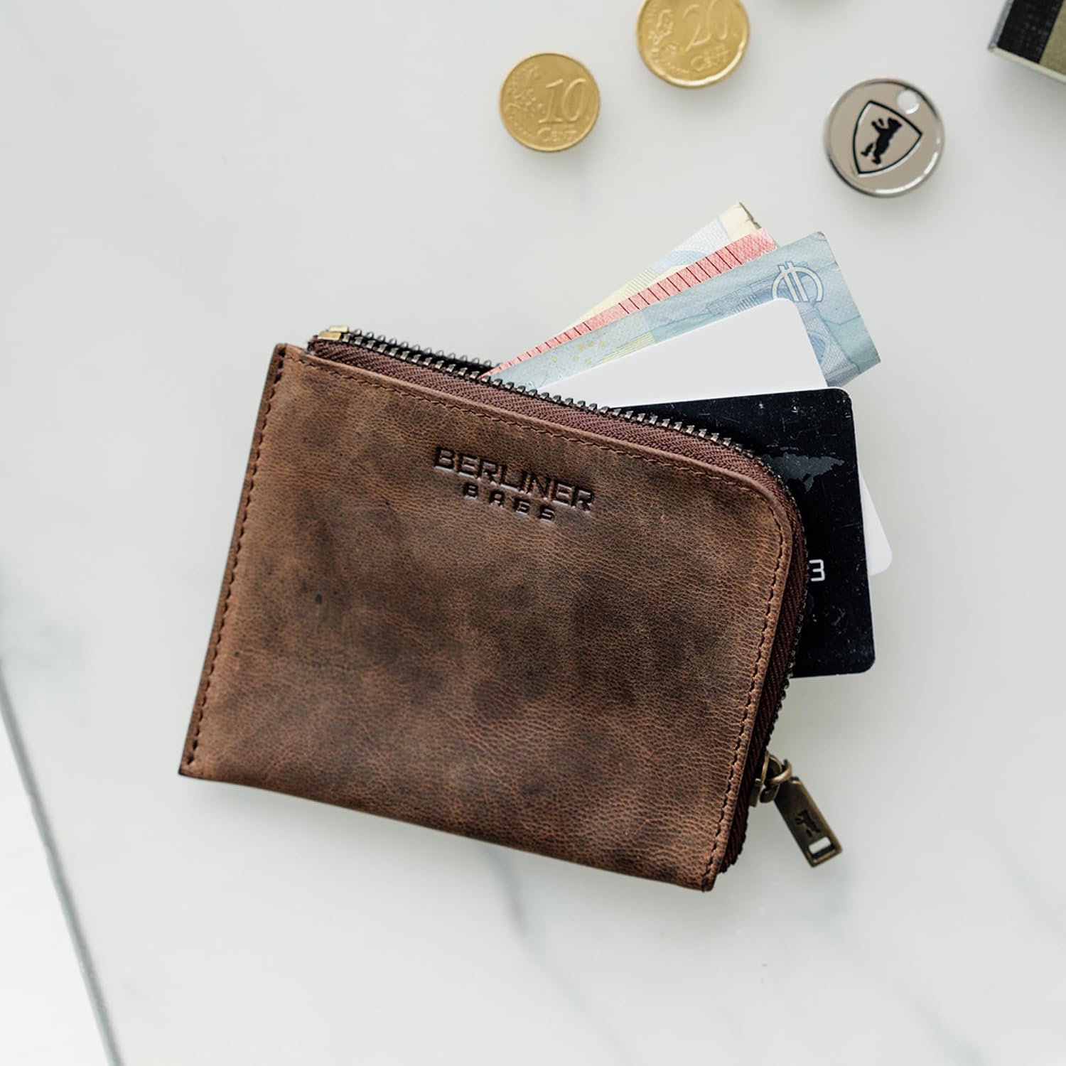 Thumbnail 1 de Berliner Bags Münzbörse Mark aus Leder – Mini-Geldbeutel für Damen & Herren (10,5 x 8,5 cm)