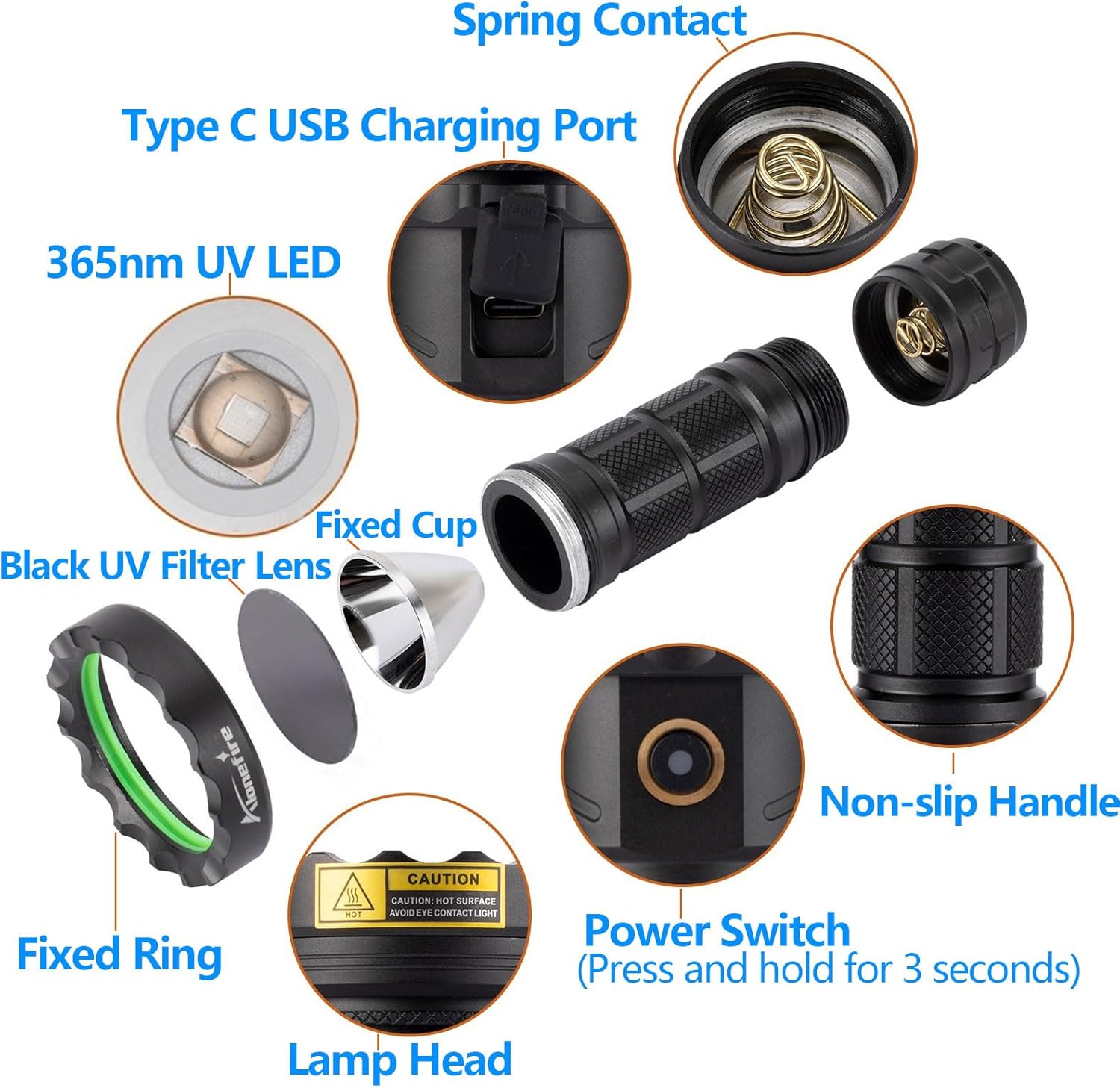 Thumbnail 2 de Alonefire SV52 365nm UV Torch 25W