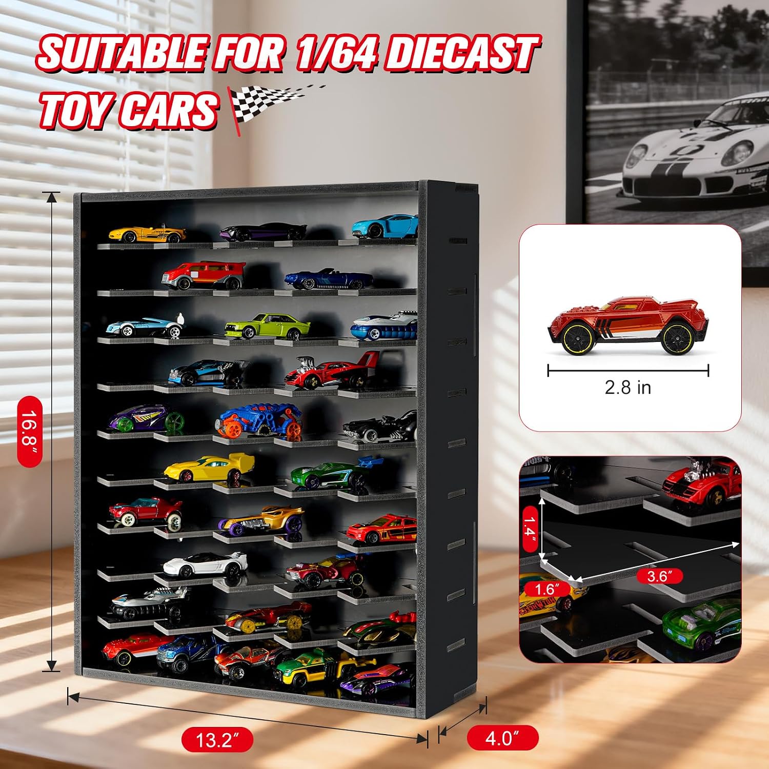 Thumbnail 1 de Krafetto Diecast Car Display Shelf, 50-Car Capacity