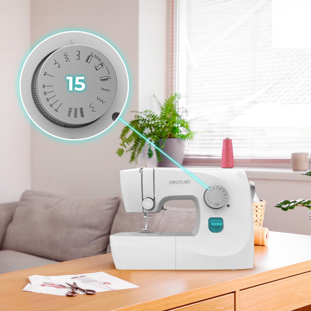 Thumbnail 2 de Cecotec BelleCouture 1500 Essential 💡 Máquina de Coser Portátil