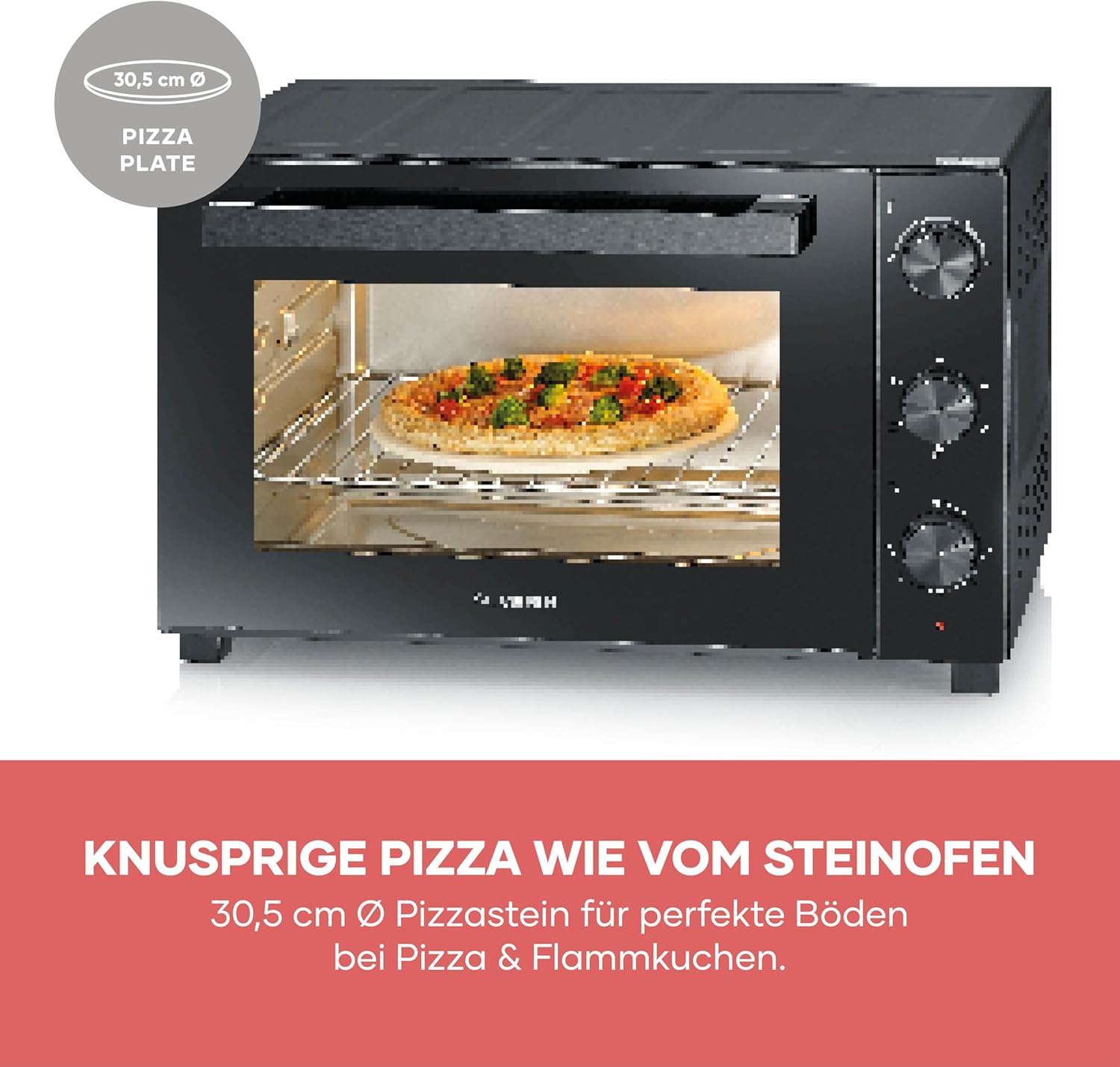 Detalle 2 de Severin TO 9025 Back- und Toastofen mit Umluftfunktion, 46 L Innenraum, Drehspieß & 1800 W