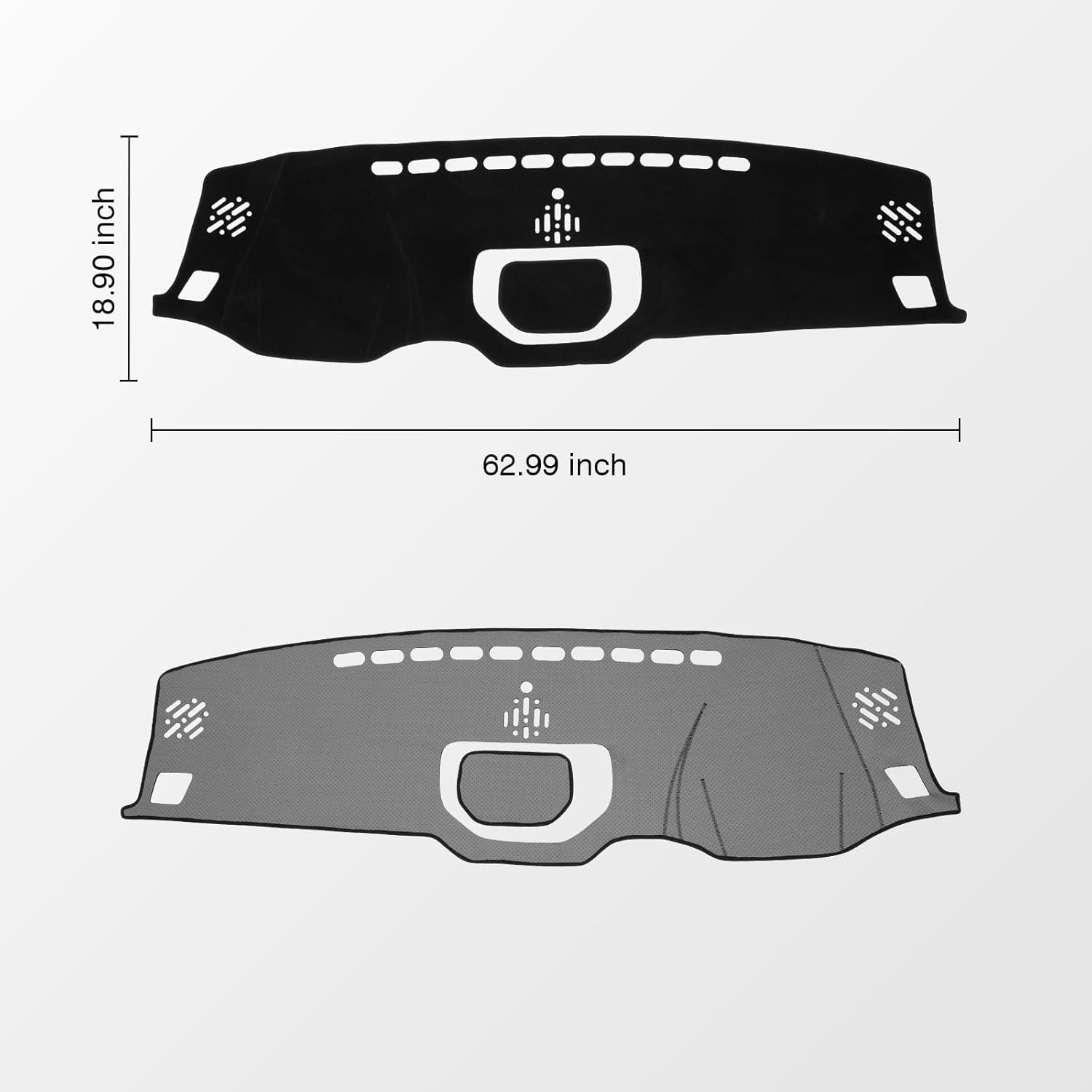 Thumbnail 1 de KUST Black Dash Cover for Toyota Tundra (2014-2020/2021) Non-Slip Polyester Custom Fit