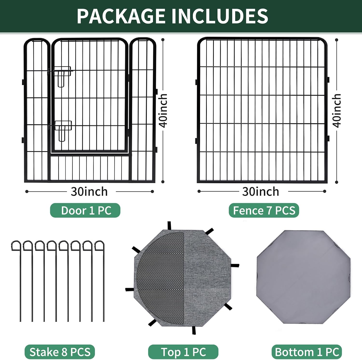Detalle 1 de PETIME Dog Playpen, 40-Inch Height