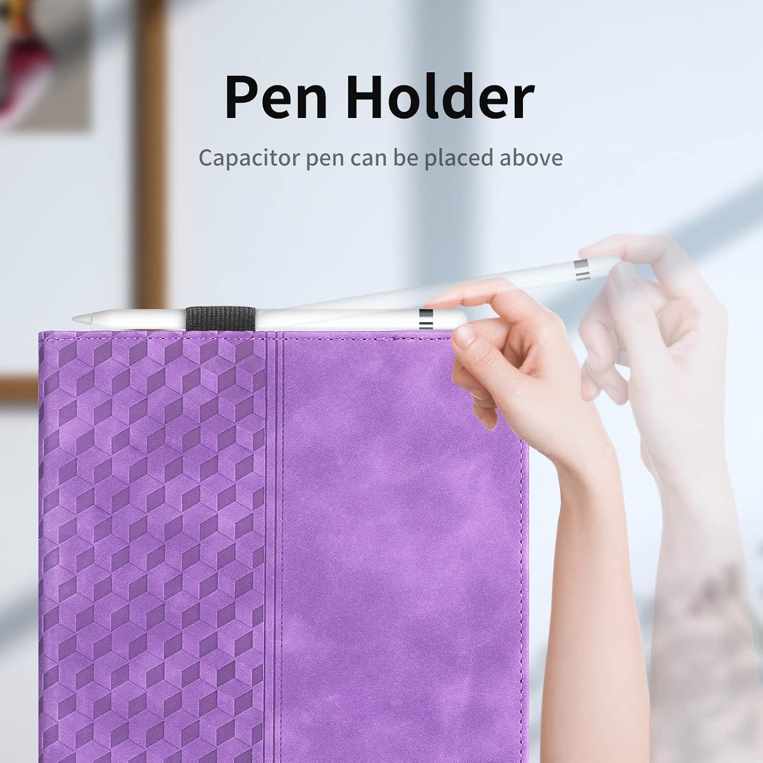 Detalle 2 de CXTCASE Hülle für Samsung Galaxy Tab A 10.1 2019 (SM‑T510/T515) – Multi-Winkel Folio Flip aus PU Leder (Violett)