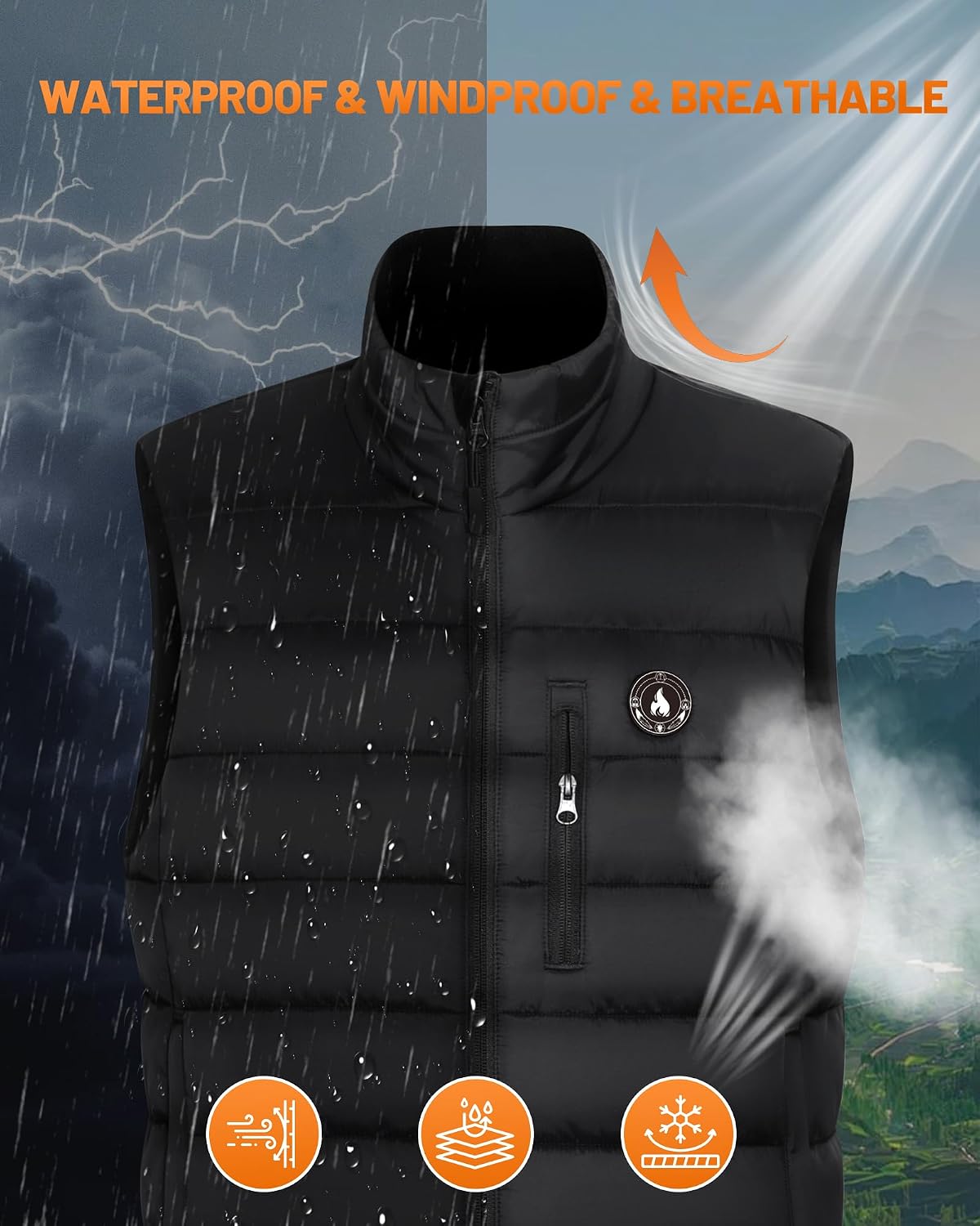 Detalle de Men's Heated Vest, 20,000mAh Battery Pack