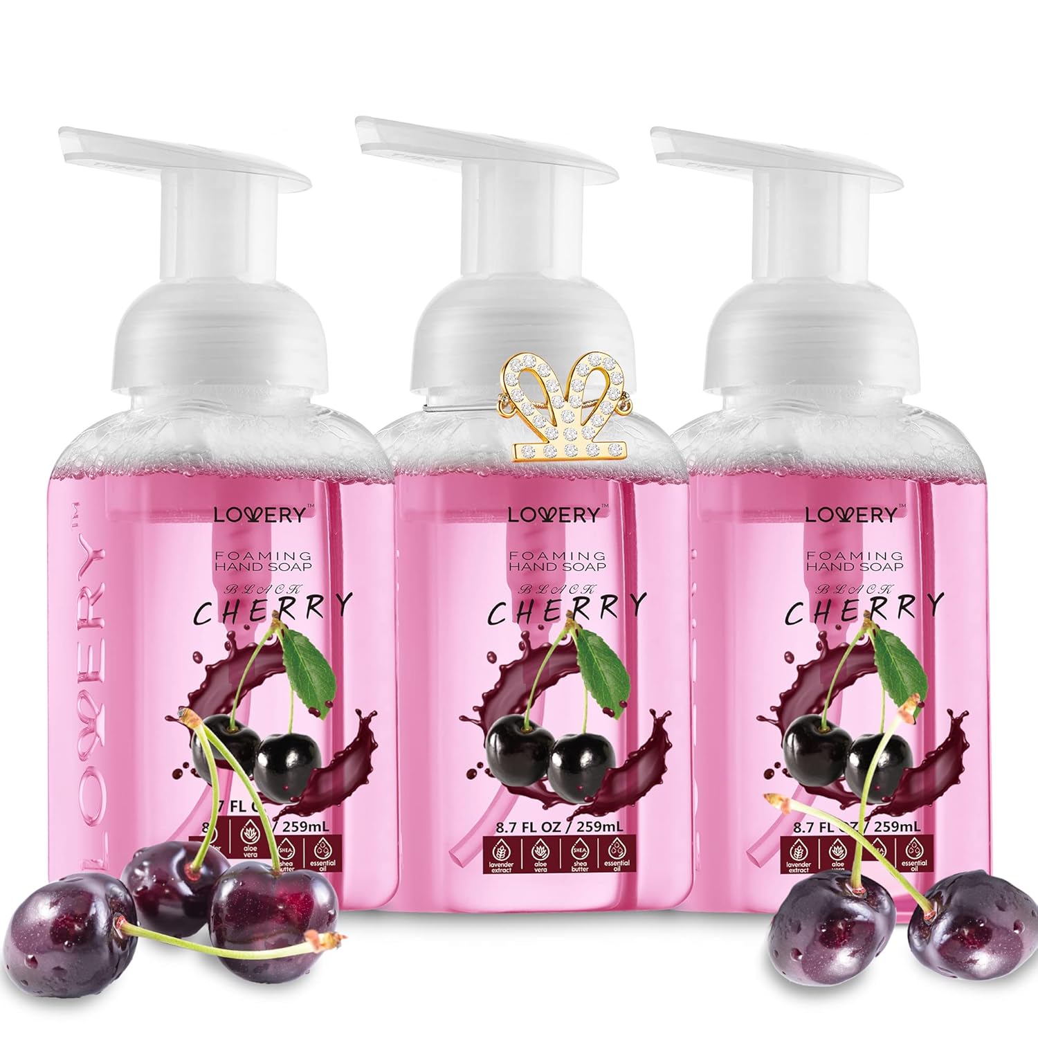 Detalle de Lovery Foaming Hand Soap 10 Pack (Aloe + Essential Oils) — Alcohol-Free Citrus Blend, Lemon, Orange, Lime & More