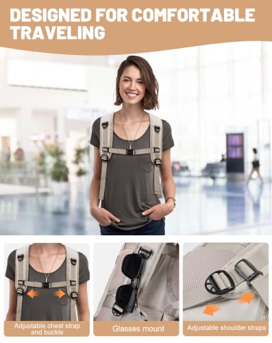 Thumbnail 6 de MOCOCITO Mochila de Cabina 40x30x20 cm (30L) Beige – Impermeable, Expandible y con Trolley para Viaje