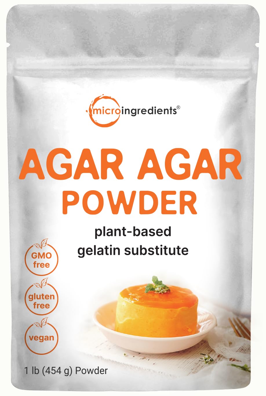 Detalle de Micro Ingredients Agar Agar Powder, 1 lb Vegan Red Algae Thickener
