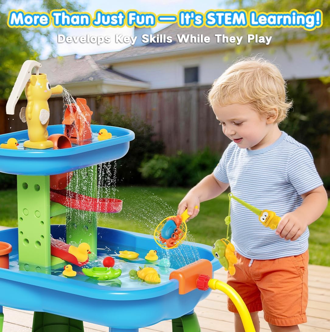 Thumbnail 3 de Toddler Water Table - 28-Piece Sensory Water Play Set for Outdoor Fun