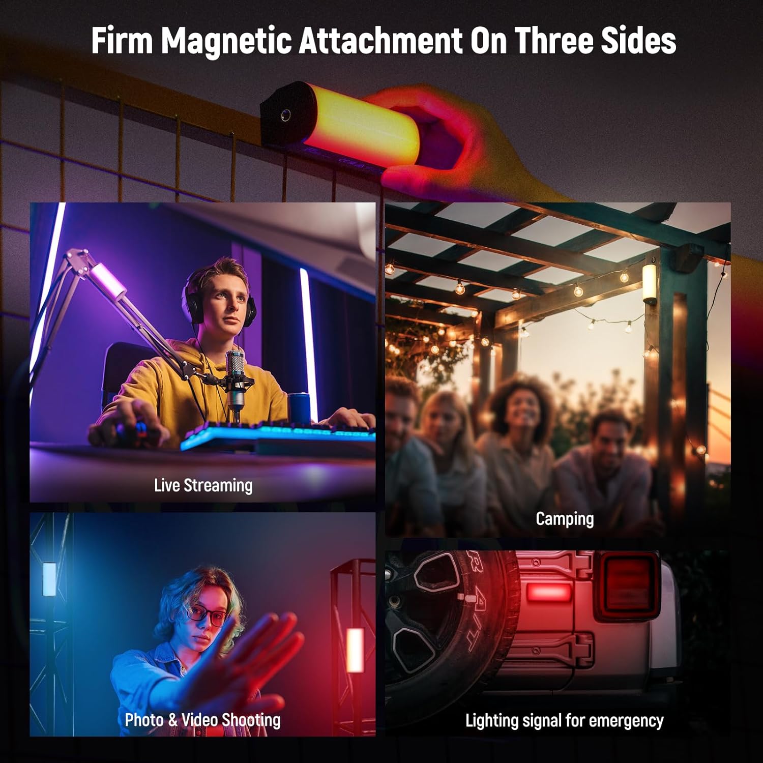 Thumbnail 3 de NEEWER TL96RGB magnetischer Hand-Lichtstab mit Tischstativ, 360° voll-RGB Mini-LED & 2500mAh Akku