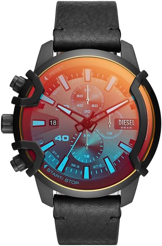 Thumbnail 6 de Diesel Griffed Montre Homme : cadran bleu, boîtier 42 mm et bracelet cuir brun