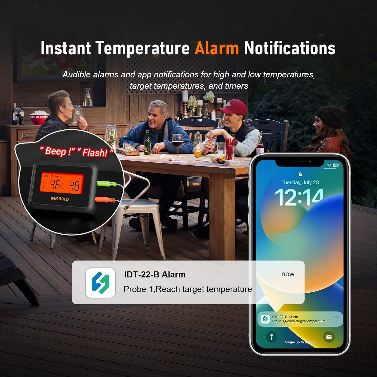 Thumbnail 6 de INKBIRD Bluetooth Termometro Cucina Digitale a Doppia Sonda con App—Temperatura, Allarmi e Timer per Forno e BBQ
