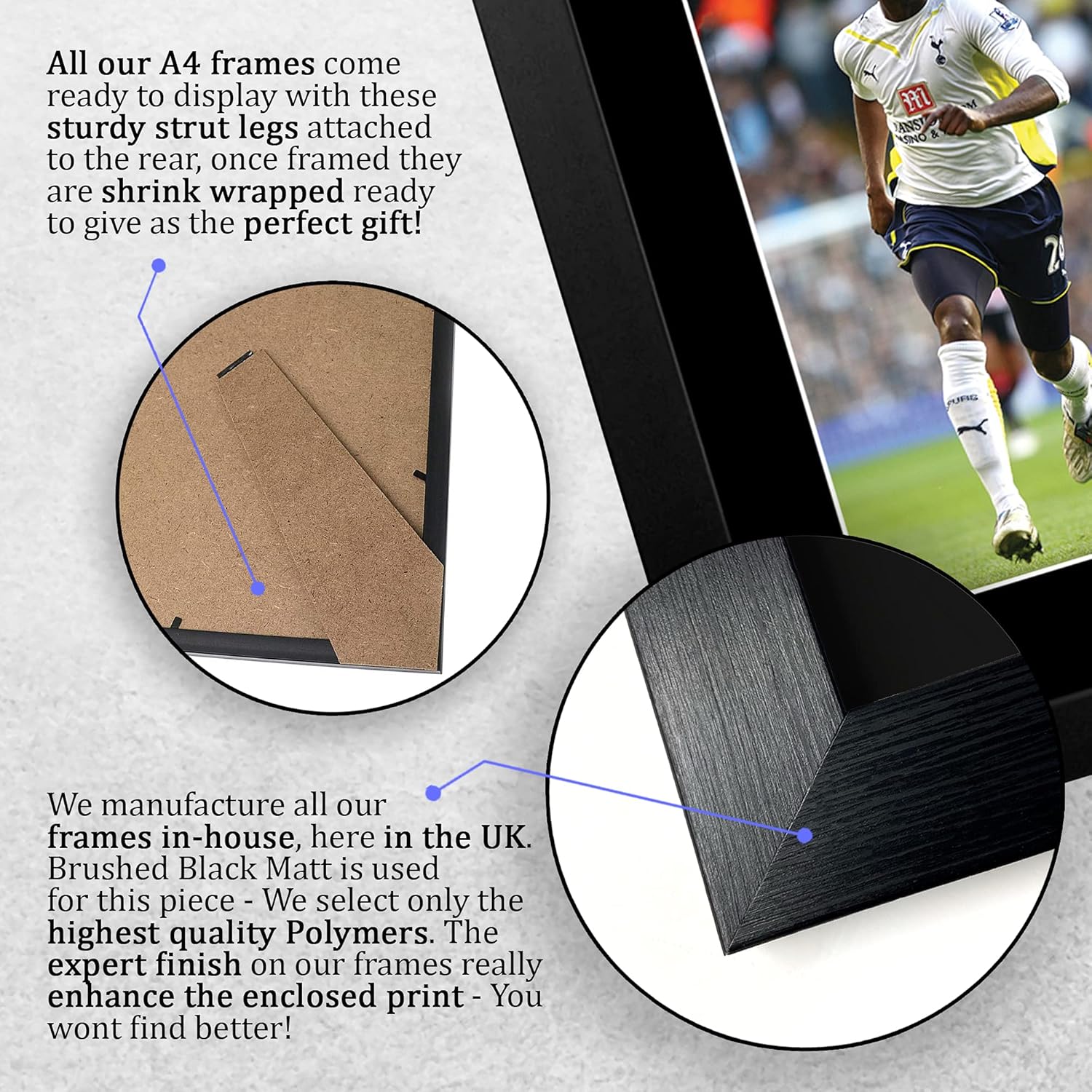 Thumbnail 6 de HWC Trading FR A4 Ledley King Tottenham Hotspurs framed signed autograph picture (A4)