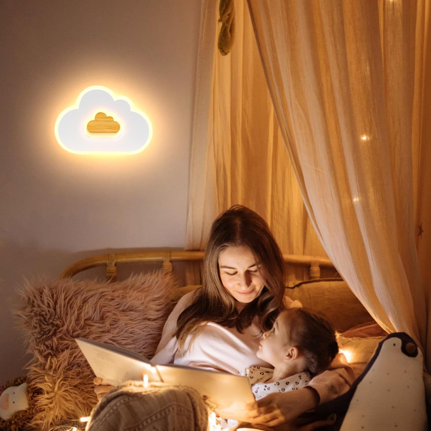 Thumbnail 3 de AOEH LED Deckenleuchte – Wolke aus Holz, 30 cm, 17 W, 3000 K, Kinderzimmer