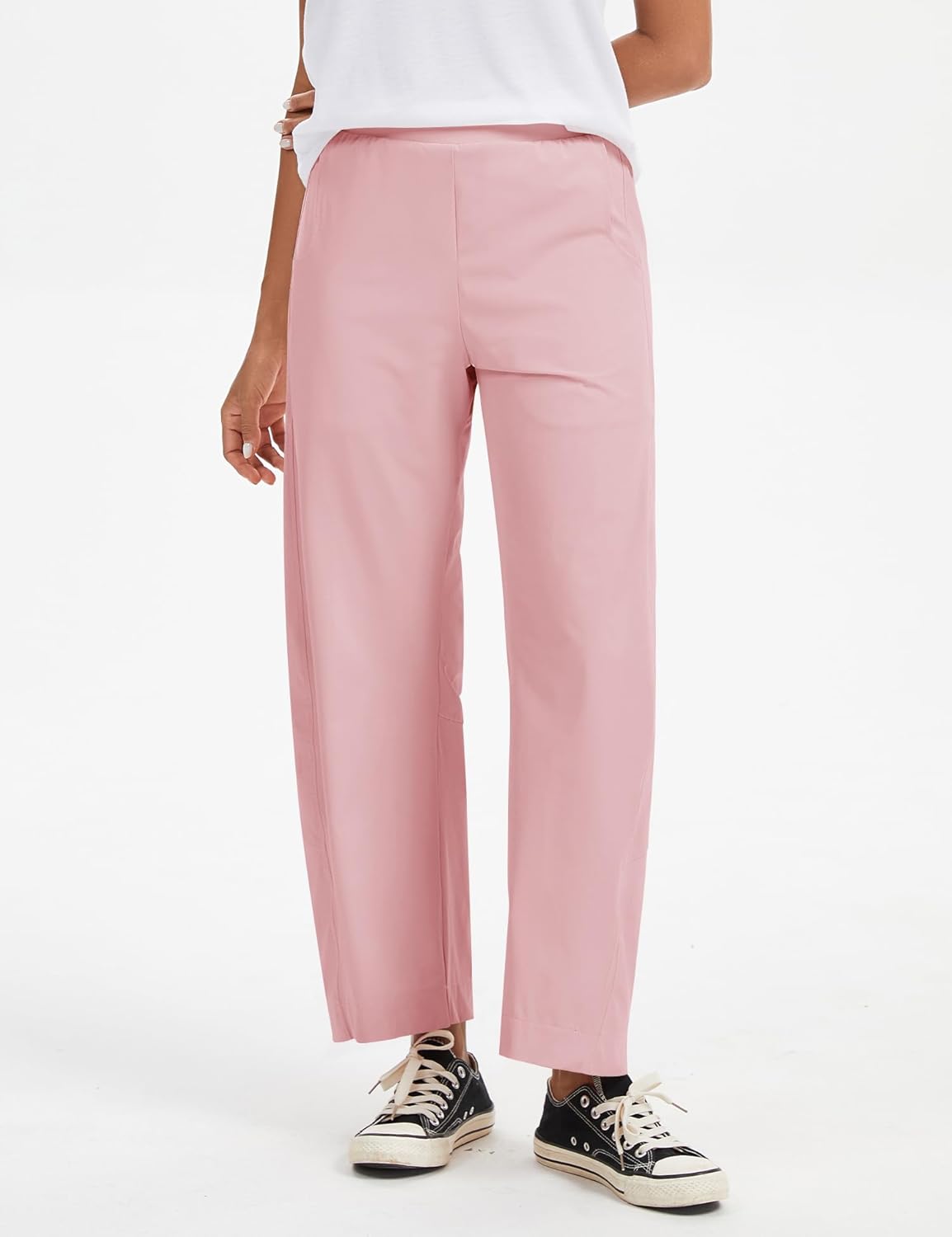 Thumbnail 4 de LOMON Wide Leg Barrel Pants for Women (27" Inseam) — wrinkle-free, quick-dry work & casual palazzo slacks with pockets