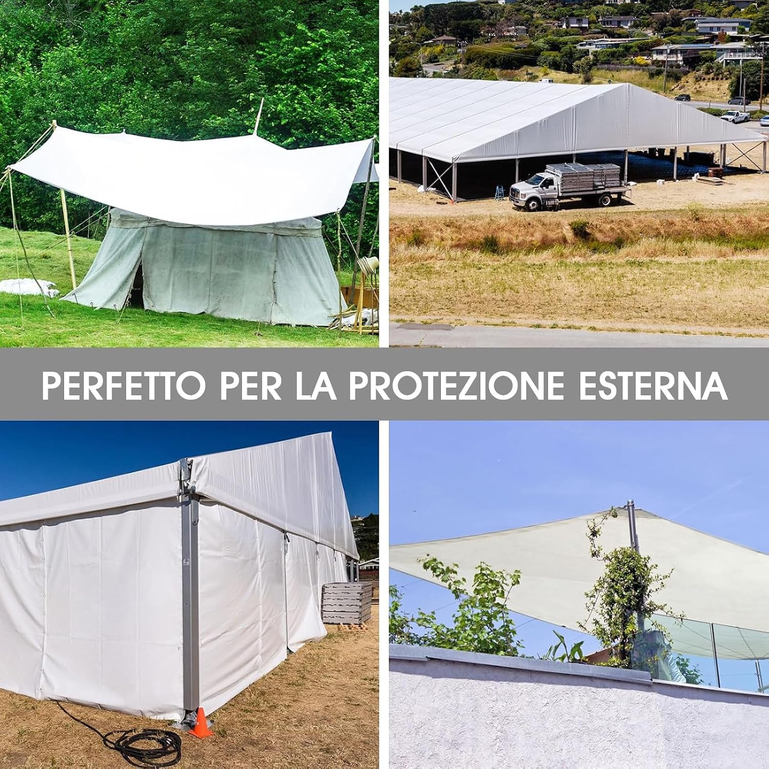 Thumbnail 6 de Telo Impermeabile Esterno 2x3m in PE 180 g/m² con occhielli rinforzati: telone multiuso per mobili da giardino, barche, camion e altro
