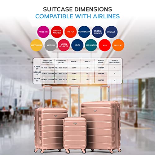 Thumbnail 2 de Flight Knight Lightweight 4 Wheel ABS Cabin Suitcase 55x35x20cm