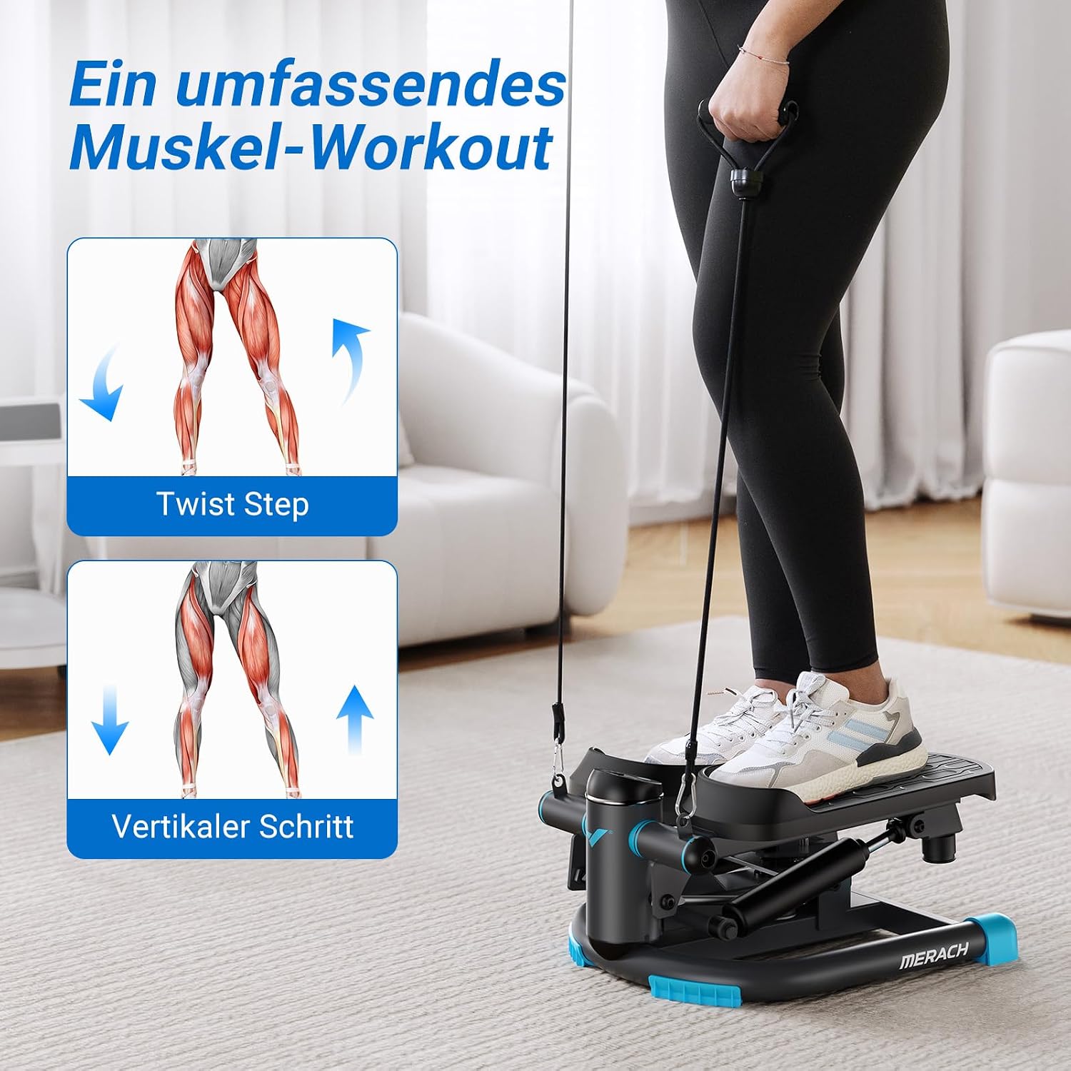 Detalle de MERACH Mini Stepper für Zuhause mit 150 kg Belastung