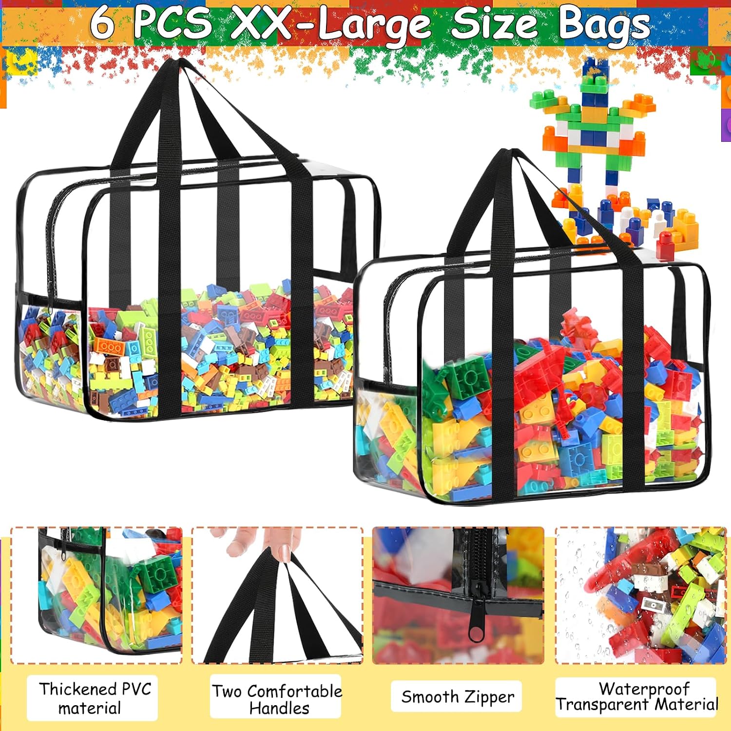 Detalle de XXL Toy Storage Bags 16.5×11.8×6.8In