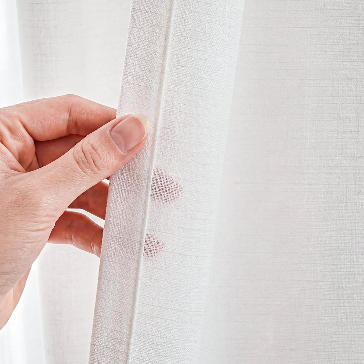 Detalle 2 de jinchan JINCHAN Curtains, 50 x 84-Inch Light-Filtering Linen-Blend Drapes