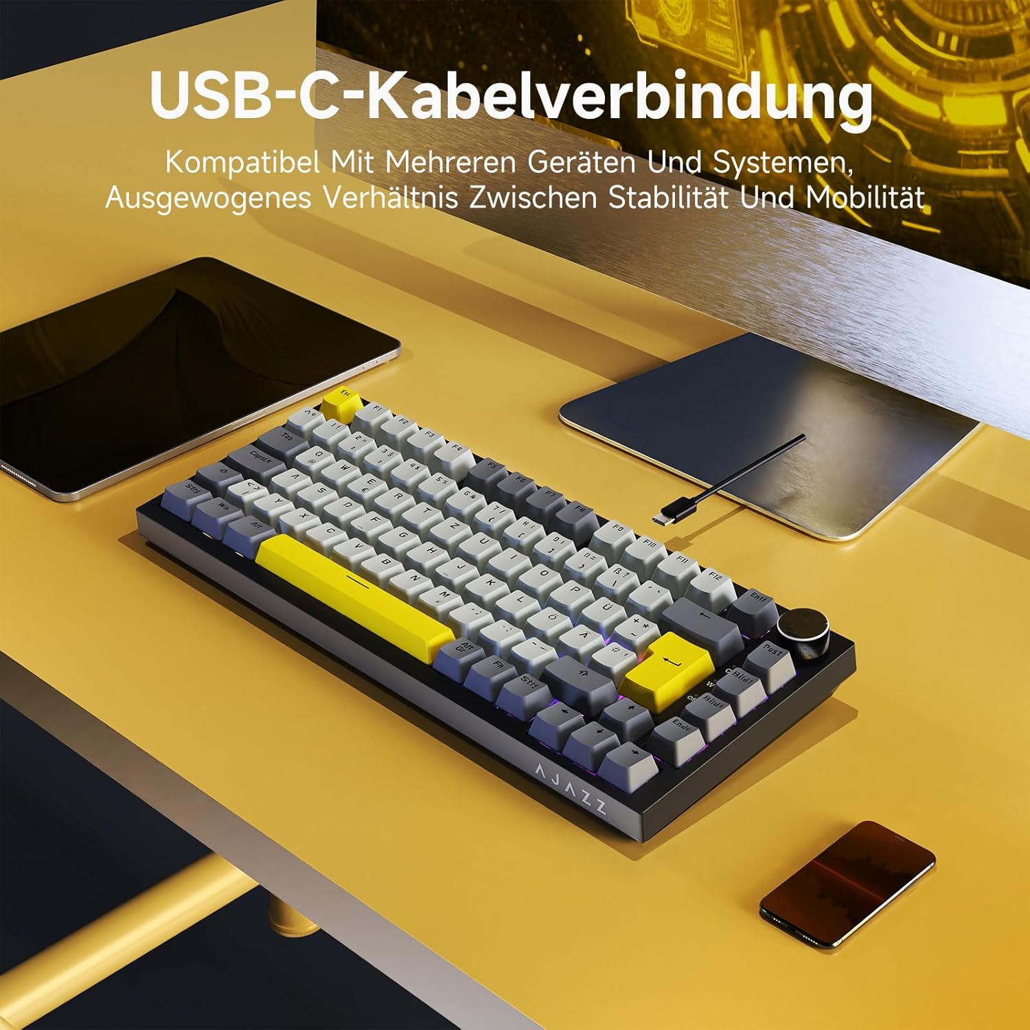Thumbnail 3 de AJAZZ AK820 Tastatur 75% Kabelgebundenes Gaming