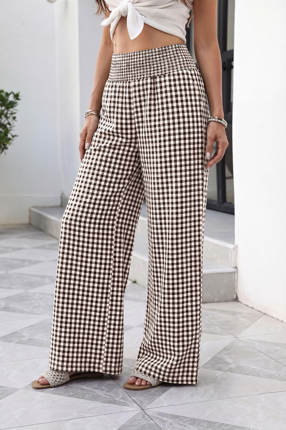 Detalle de Sampeel Wide-Leg Pants for Women, High Waist with Pockets