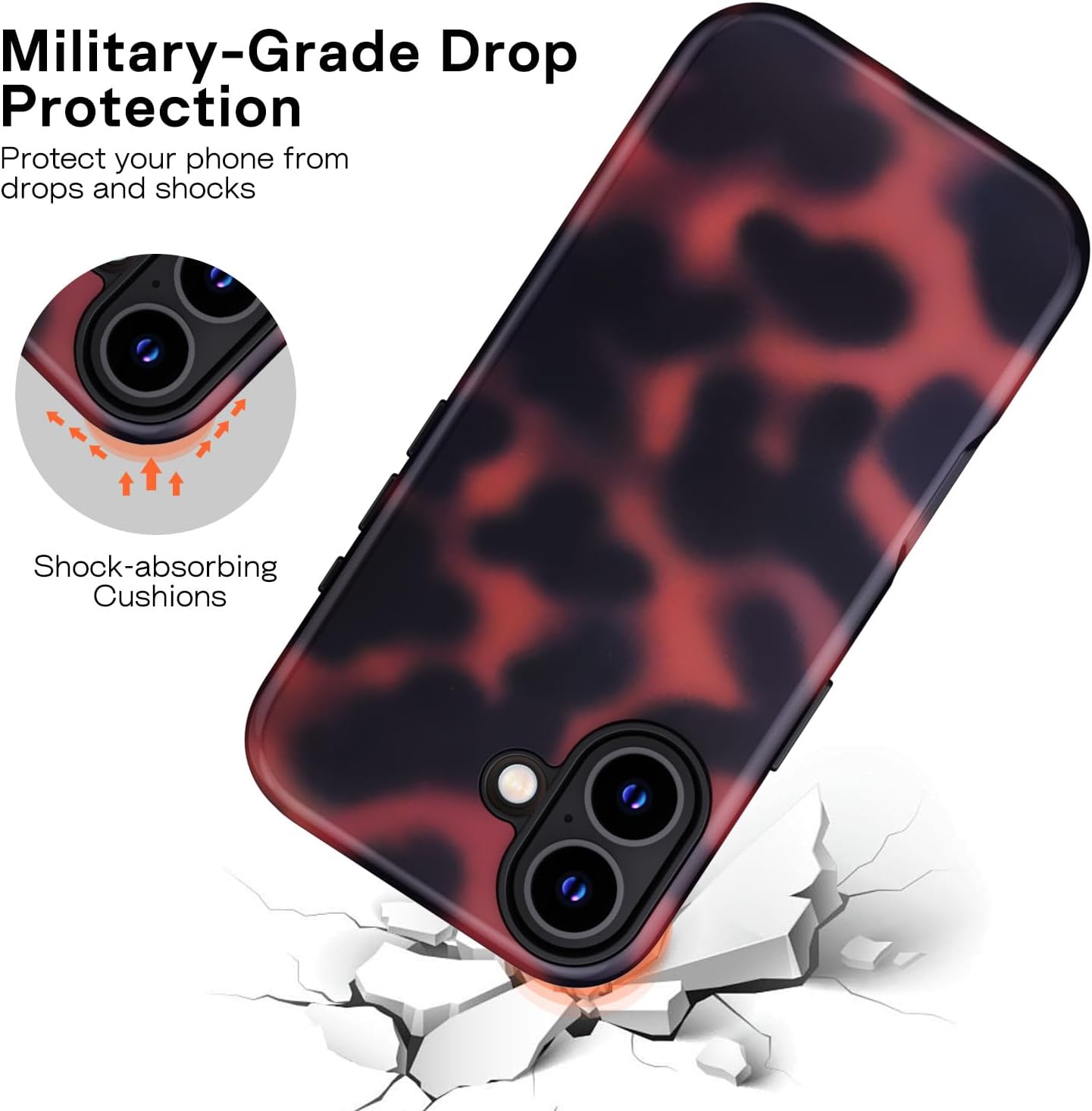 Thumbnail 3 de XTCASE Coque Leopard pour iPhone 16 – Étui 2-en-1 (TPU + PVC) avec protection renforcée