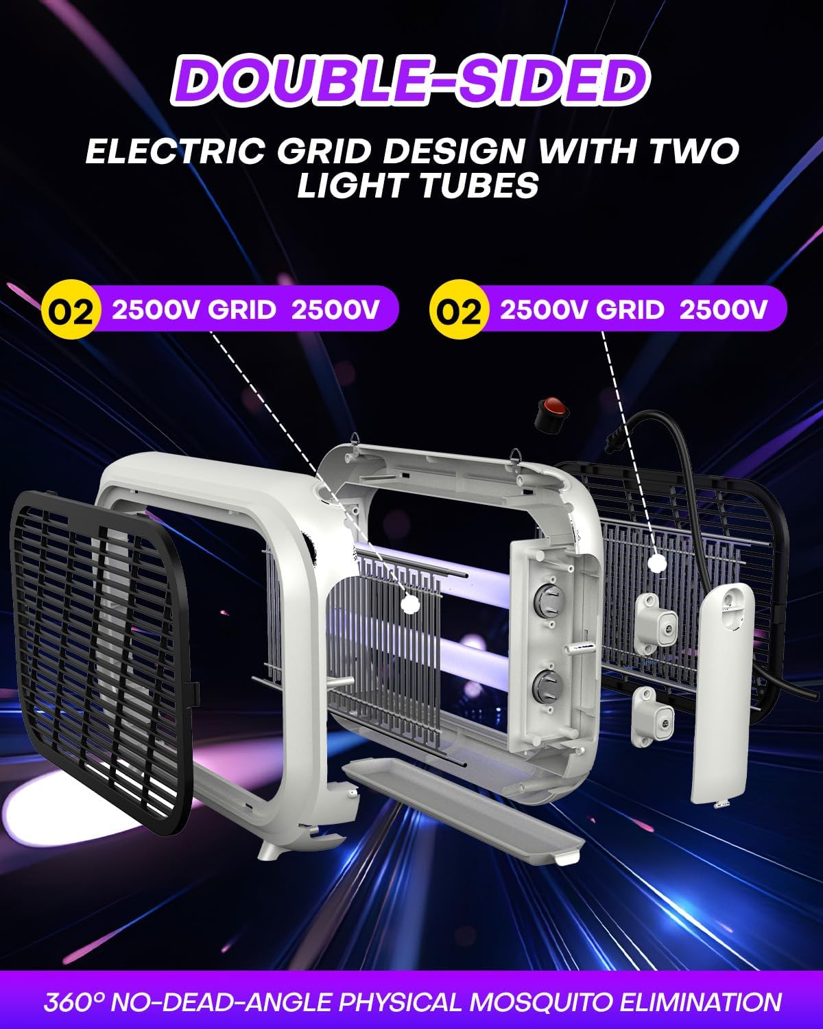 Thumbnail 1 de 20W Bug Zapper Indoor with 2500V Dual-Layer Grid and 2 UV Lights