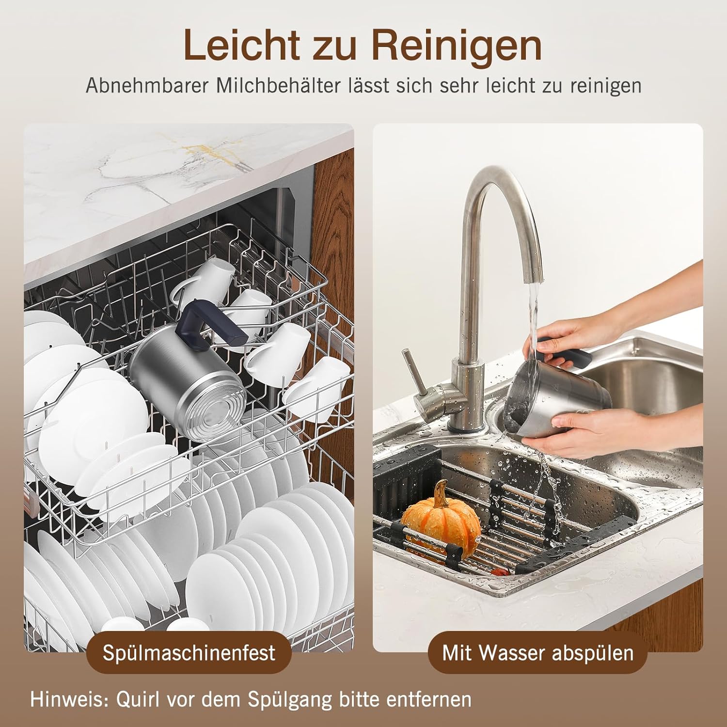 Thumbnail 2 de SIMPLETASTE Milchaufschäumer Elektrisch 4-in-1, 600 W – Edelstahl, 250–500 ml, spülmaschinengeeignet